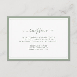 Cartão De Informações Simples Elegantes Receção de Casamento com Letra M