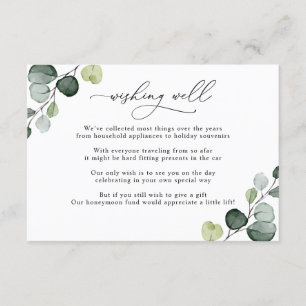 Cartão De Informações Simples Eucalyptus Greenery Desejando Bem