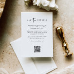 Cartão De Informações Simples Moderno Minimalista | Detalhes do Convidad<br><div class="desc">Esses elegantes cartões de inserção de detalhes de casamento preto e branco para seus convidados são simples e minimalistas, mas muito na moda devido ao moderno roteiro manuscrito e layout limpo. Adicione o seu site de casamento, ou simplesmente digite os detalhes sobre acomodações de hotel, instruções de condução e outras...</div>