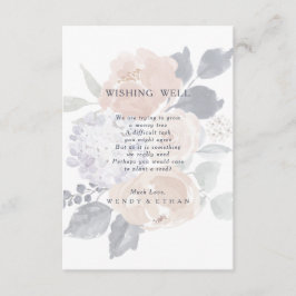 Cartão De Informações Simples Rustic Floral Weding Wishing Card