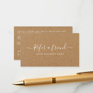 Cartão De Informações Simples Script Rustic Country Kraft Referral
