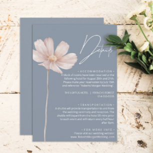 Cartão De Informações Simples Wildflower Boho Detalhe do Casamento Azu