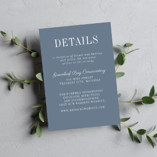 Cartão De Informações Simplicidade Floral 2 Azul Costeiro Casamento Mini