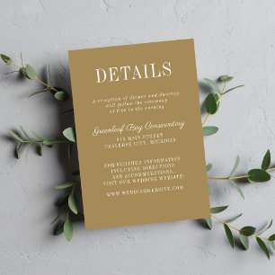 Cartão De Informações Simplicidade Floral 2 Carvalho Dourado Casamento M