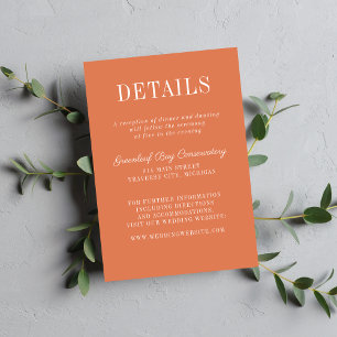 Cartão De Informações Simplicidade Floral 2 Casamento Minimalista Coral