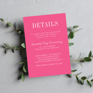 Cartão De Informações Simplicidade Floral 2 Cravo Casamento Minimalista