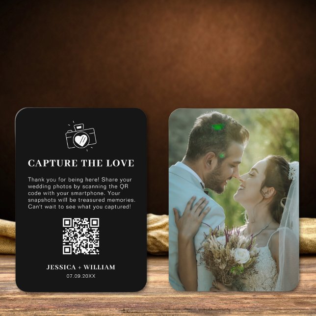 Cartão De Informações Sinal de QR code Minimal Capture the Love (Criador carregado)