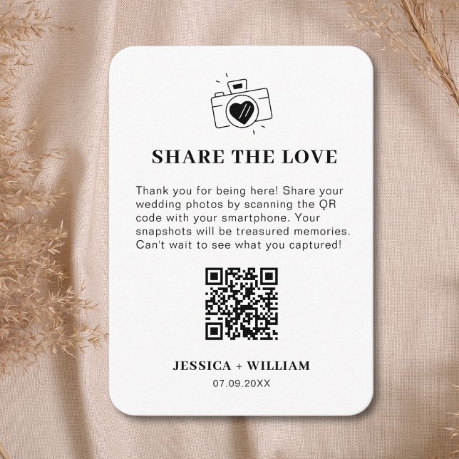 Cartão De Informações Sinal de QR code Minimal Share the Love (Criador carregado)