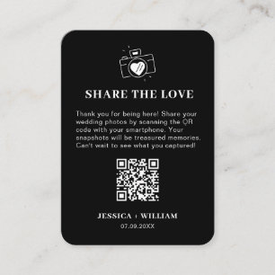 Cartão De Informações Sinal de QR code Minimal Share the Love