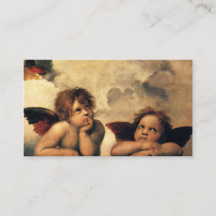 Cartão De Informações Sistine Madonna Anjos por Rafael Casamento