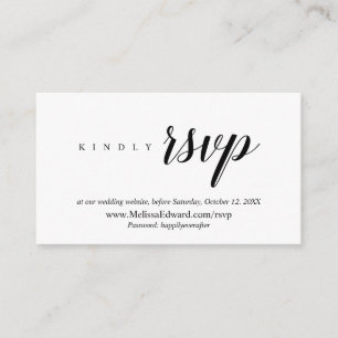 Cartão De Informações Site da RSVP Online, Minimalista da Modern Classy