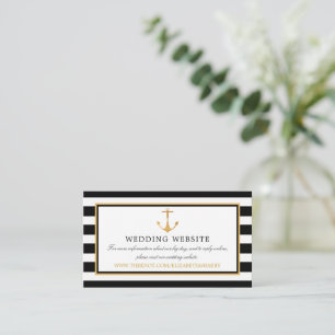 Cartão De Informações Site de Ancoragem Dourada Náutica, Casamento Negro