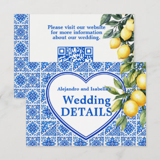 Cartão De Informações 💙🍋Site de casamento Azul & Limone Romance