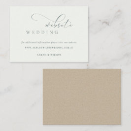 Cartão De Informações Site de Casamento Branco Negro de Script Elegante