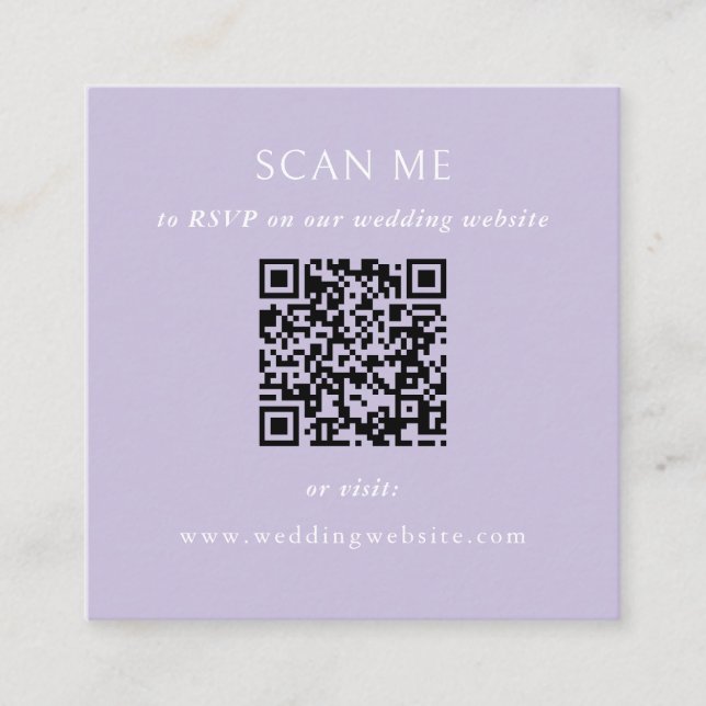 Cartão De Informações Site de Casamento Código QR (Frente)