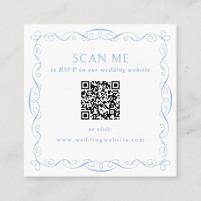 Cartão De Informações Site de Casamento Código QR (Frente)