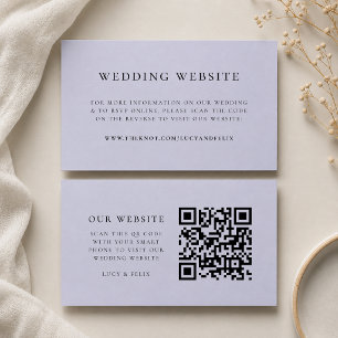 Cartão De Informações Site de Casamento Código QR RSVP Chic Elegante