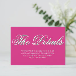 Cartão De Informações Site de casamento com código QR minimalista Detalh