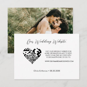 Cartão De Informações Site de casamento com foto personalizada código QR