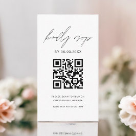 Cartão De Informações Site de casamento com QR Code de orçamento minimal