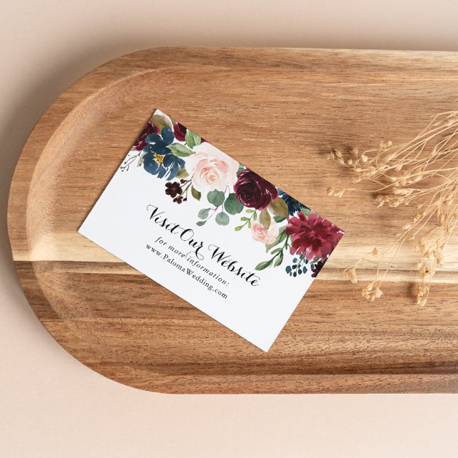 Cartão De Informações Site de Casamento da Caligrafia Rustic de Autumn (Criador carregado)