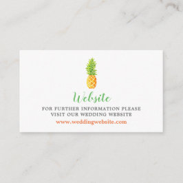 Cartão De Informações Site de Casamento de Abacaxi de Aquarela