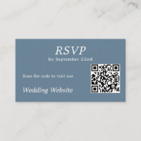 Site de Casamento de Código QR de RSVP Azul Modern