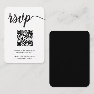 Cartão De Informações Site de Casamento de Código QR de RSVP de Script S