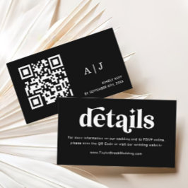 Cartão De Informações Site de Casamento de Detalhes do Disco Negro