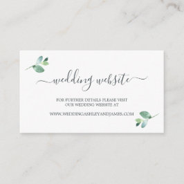 Cartão De Informações Site de Casamento de Folhagem Eucalyptus, Script C