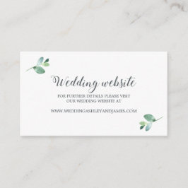 Cartão De Informações Site de Casamento de Folhagem Eucalyptus, Script C