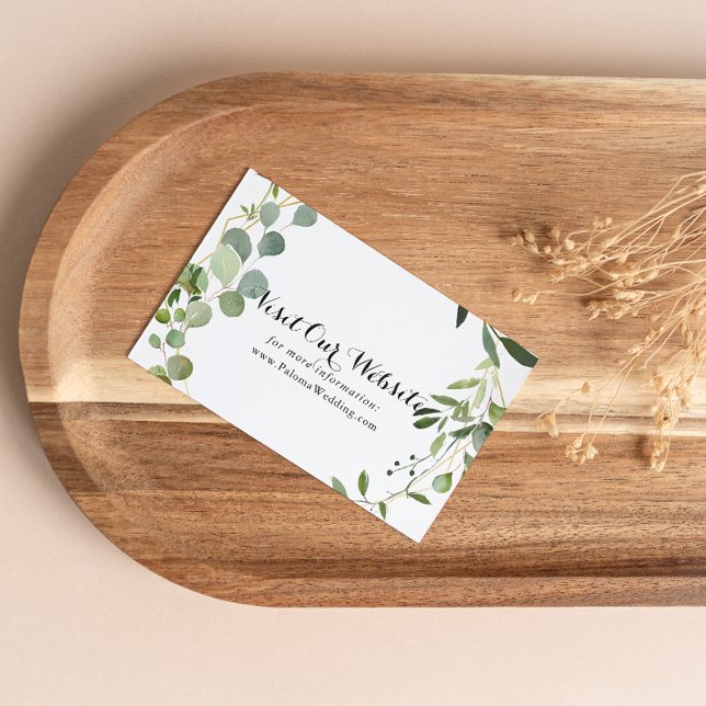 Cartão De Informações Site de Casamento de Folhas Verdes Tropicais (Criador carregado)