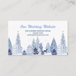 Cartão De Informações Site de Casamento de Inverno Florestal em Aquarela