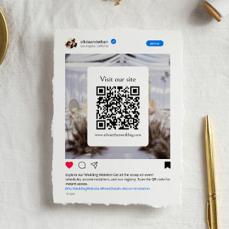 Cartão De Informações Site de Casamento de Mídia Social Engraçado Modern