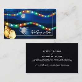 Cartão De Informações Site de Casamento de Praia Elegante Moonlit