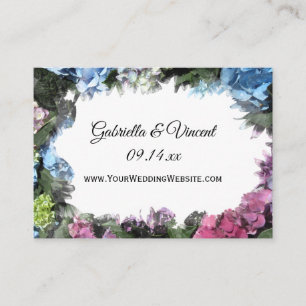 Cartão De Informações Site de Casamento de Quadros Hydrangea