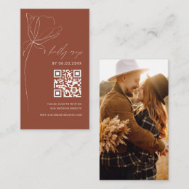 Cartão De Informações Site de Casamento de RSVP Minimalista do Código QR