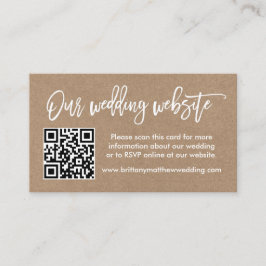 Cartão De Informações Site de Casamento de Script de Pincel Moderno QR K