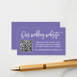 Cartão De Informações Site de Casamento de Script de Pincel Moderno QR P