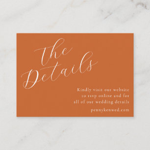 Cartão De Informações Site de Casamento de Script Elegante Código de QR