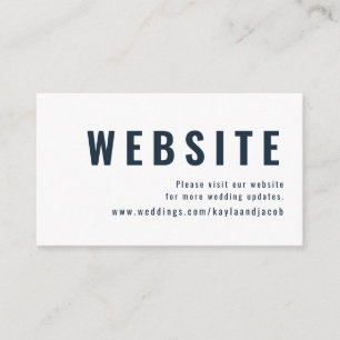Cartão De Informações Site de Casamento de Tipografia Moderno + Minimali