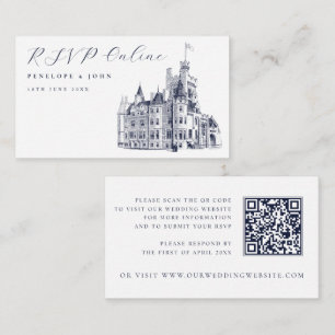 Cartão De Informações Site de Casamento do Castelo Vintage Elegante