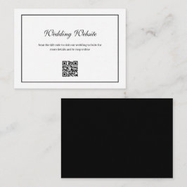 Cartão De Informações site de casamento do código QR do quadro preto ele