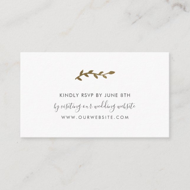Cartão De Informações Site de casamento Dourado Blue Wreath rsvp (Frente)
