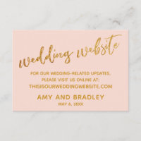 Site de Casamento Dourado de Blush de Ondas e Escr