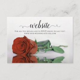 Cartão De Informações Site de Casamento Elegante de Rosa Laranja Queimad