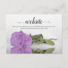 Cartão De Informações Site de Casamento Elegante de Rosa Roxo Lilac