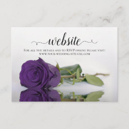 Cartão De Informações Site de Casamento Elegante de Rosa Roxo Real Profu