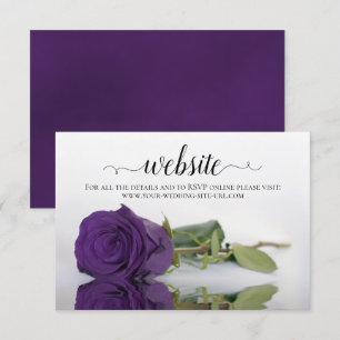 Cartão De Informações Site de Casamento Elegante de Rosa Roxo Real Profu