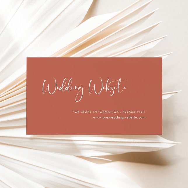 Cartão De Informações Site de casamento Elegante e moderno do Red Clay (Criador carregado)